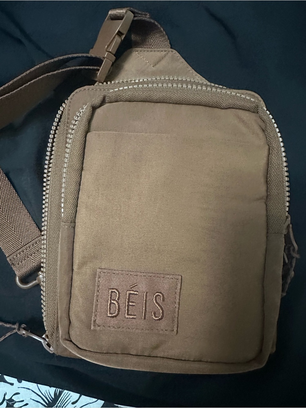 BEIS Brown Canvas Sling Bag